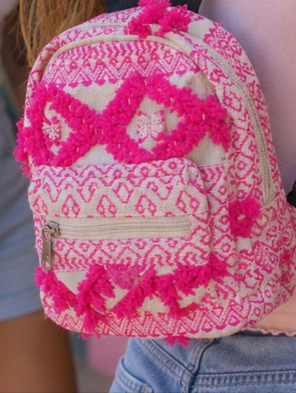Pink and Cream Kids Mini Backpack